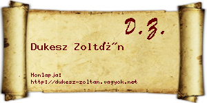 Dukesz Zoltán névjegykártya